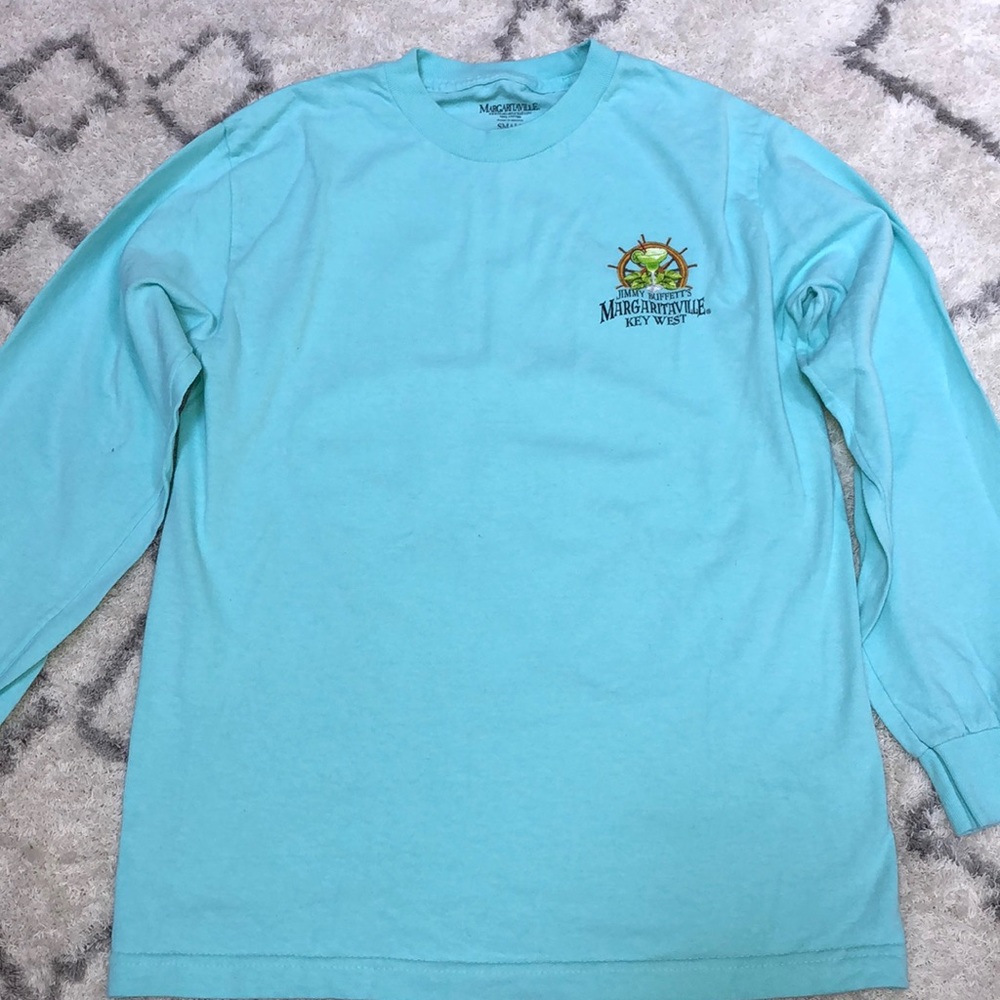 neon teal long sleeve top